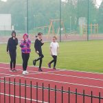 zdjęcia przedstawiają uczniów naszej szkoły biorących udział w zawodach sportowych zorganizowanych z okazji otwarcia stadionu w Biskupcu
