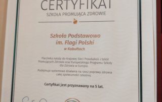 Certyfikat Krajowy Szkoły Promującej Zdrowie