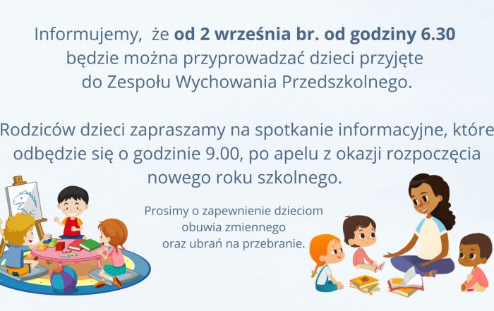 : Zapraszamy na uroczyste rozpoczęcie roku szkolnego 2024/2025